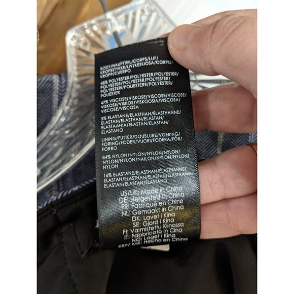 Liverpool Los Angeles Womens Skirt Size 24W Striped Modest Blue Herringbone - Picture 5 of 5